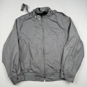 Vintage Unitog Jacket Mens Large Gray Bomber Full Zip Lined Workwear USA Made